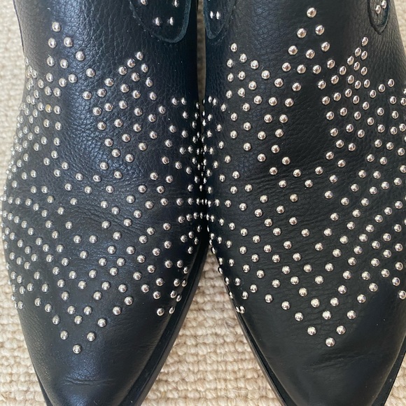Leather studded ankle booties - Picture 2 of 7